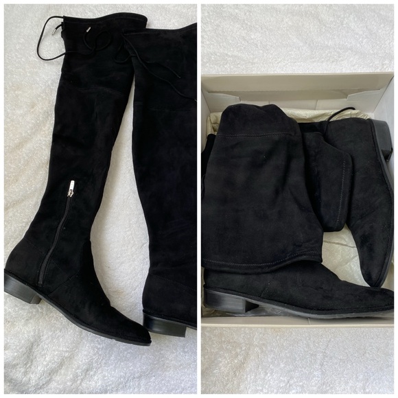 Marc Fisher Shoes - Marc Fisher Suede Black Over-the-Knee Boots Size 9